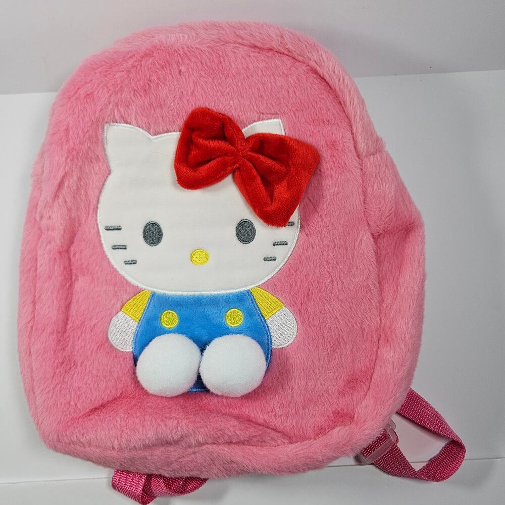 Hello Kitty Plush Backpack Pink Sanrio Mini Backpack Adjustable Straps New
